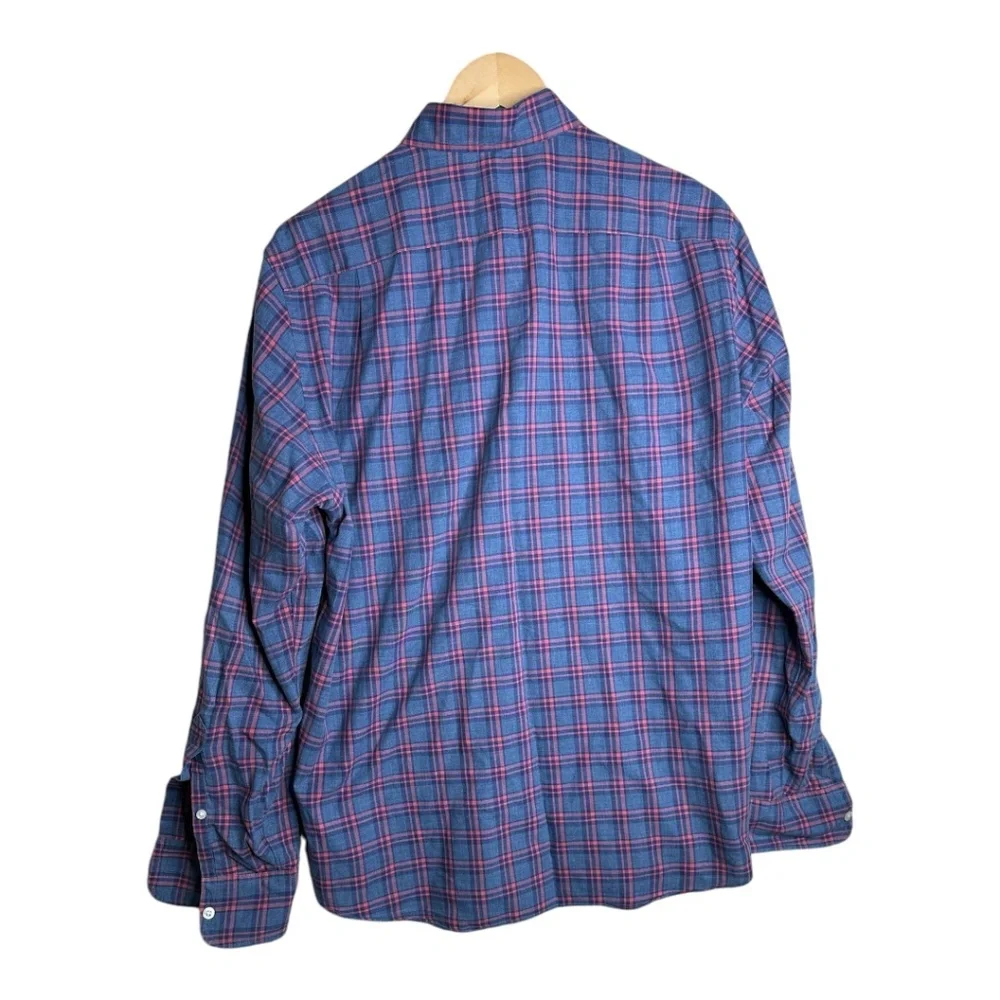 J. Crew Men's Button Down‎ Blue and Pink Plaid Size Medium